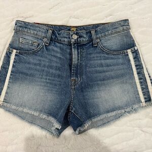 7 For All Mankind Blue Jean Shorts with White Accents